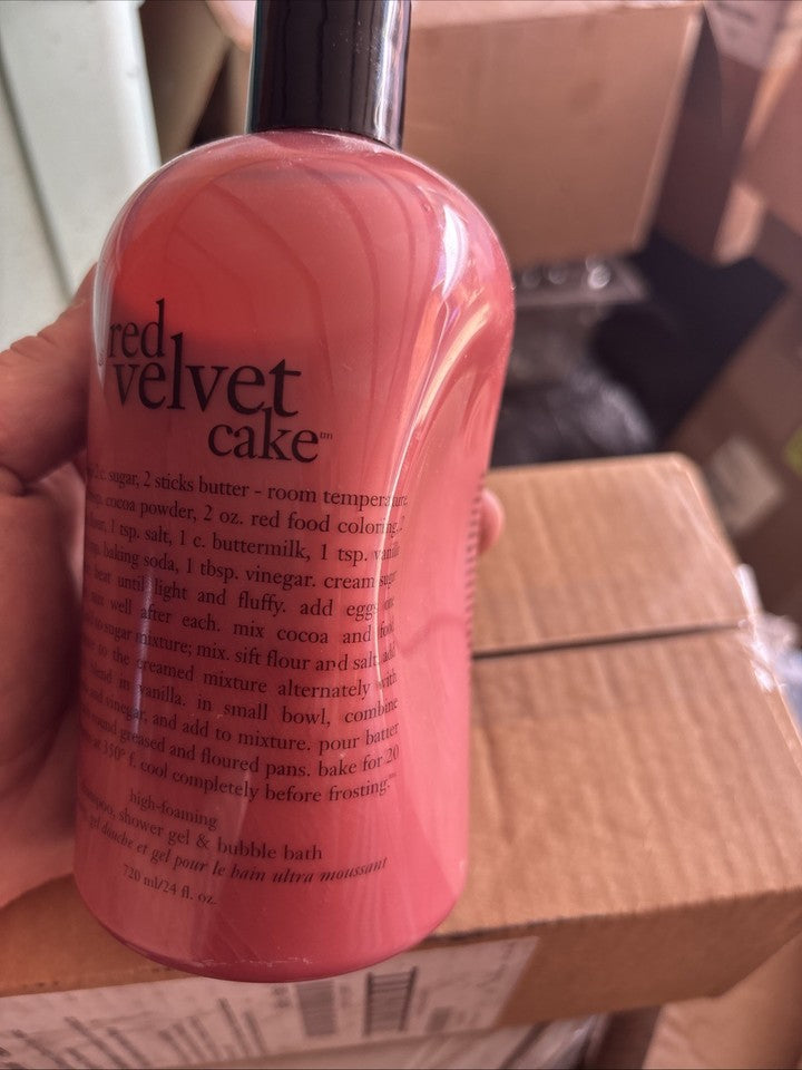 VINTAGE PHILOSOPHY RED VELVET CAKE 720ml 24fl Oz SHAMPOO,SHOWER GEL&BUBBLE BATH